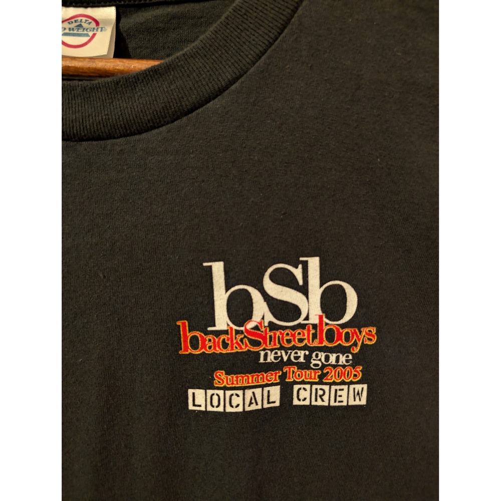 Delta Backstreet Boys Tour Shirt Mens XL Black Excellent 2005 Crew Band Tee BSB